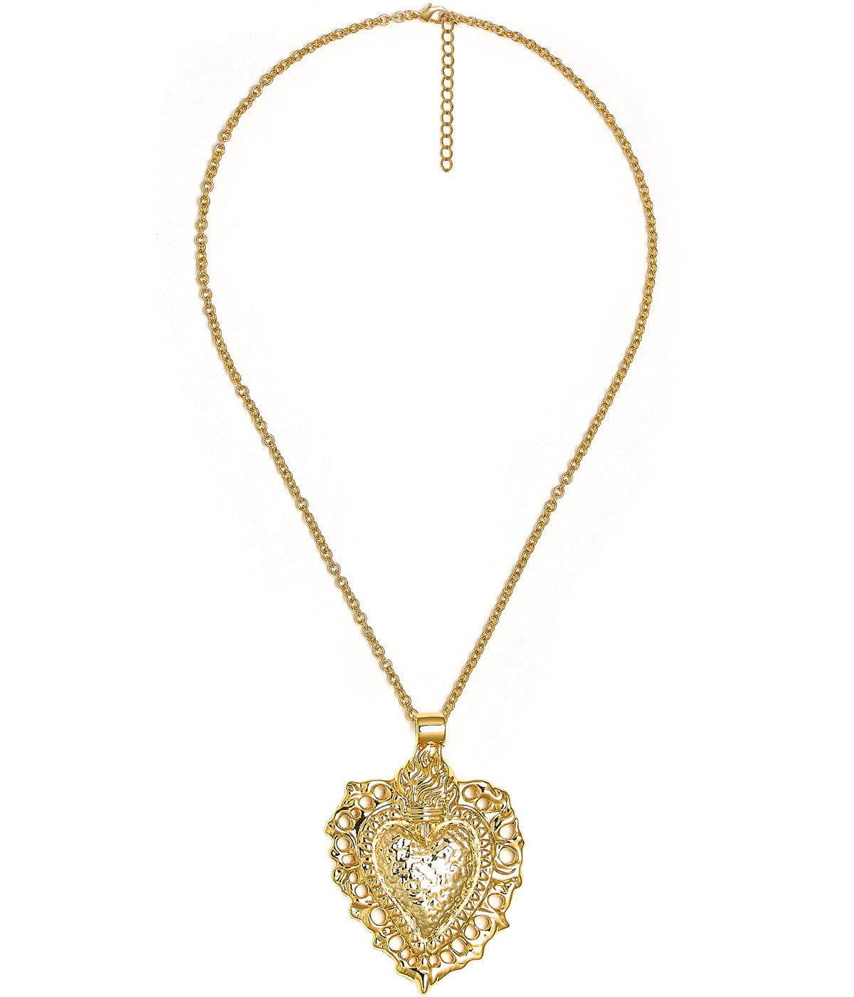Bleeding Heart Charm Necklace - 18k Plated Necklace