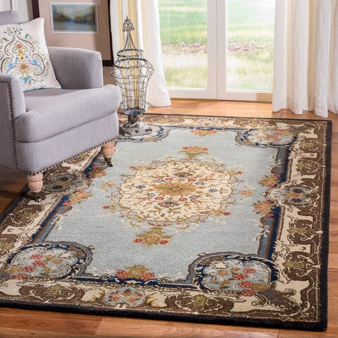 Bergama Rug | Safavieh - BRG141A - Light Blue / Ivory