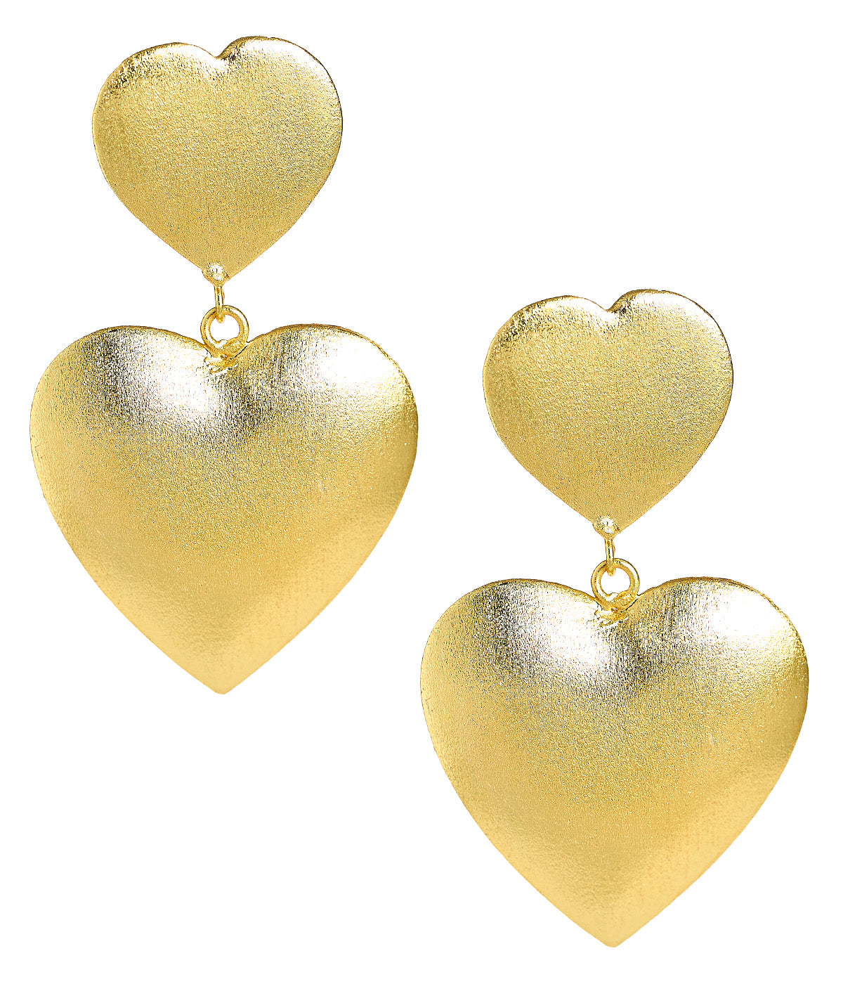 Scout - Brushed Gold Heart Earring- 18k Gold Plated
