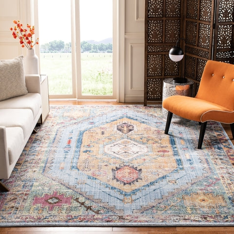 Bristol 346 Rug | Safavieh - BTL346 - Blue / Camel
