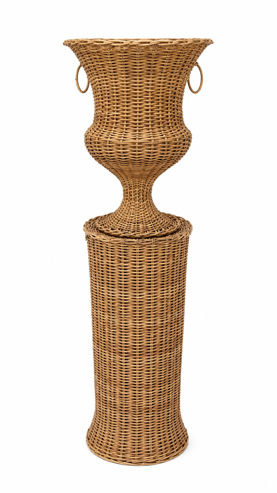 Round Wicker Urn and Pedestal (3 Options)