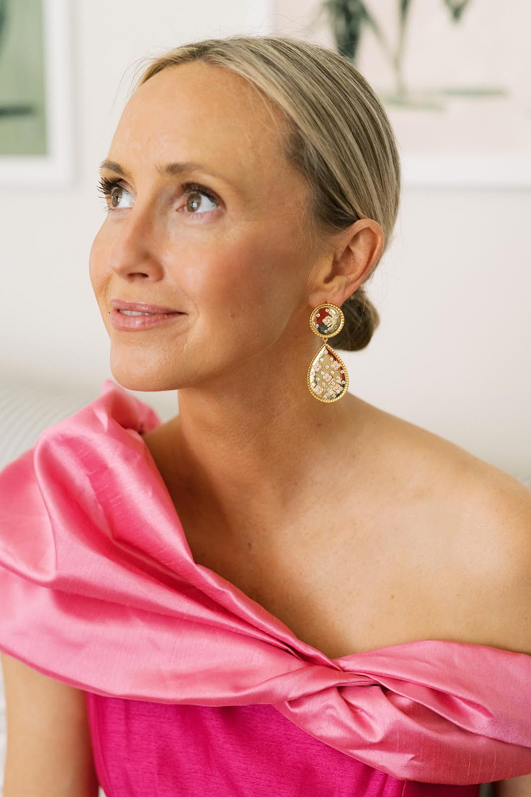 Celeste Earring - Gold and Rhinestone - 18k Gold Plated
