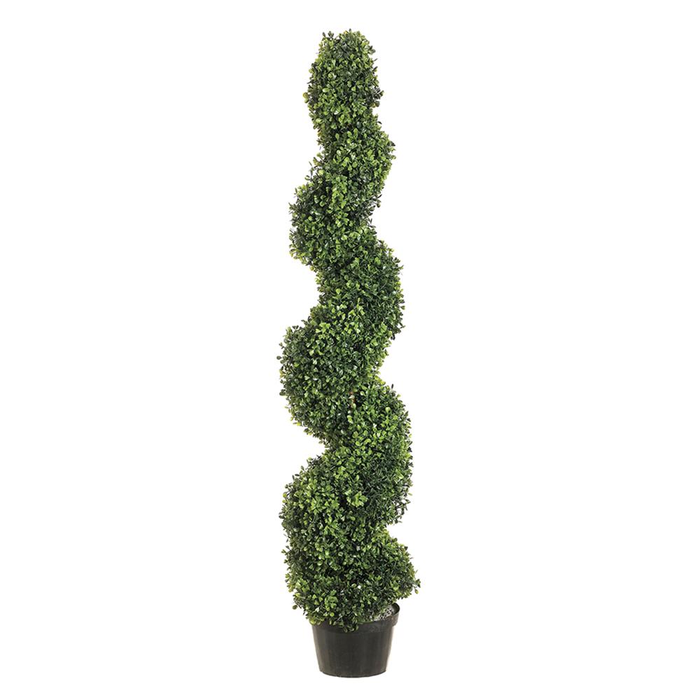 5' Knock-Down Pond Boxwood Spiral Topiary