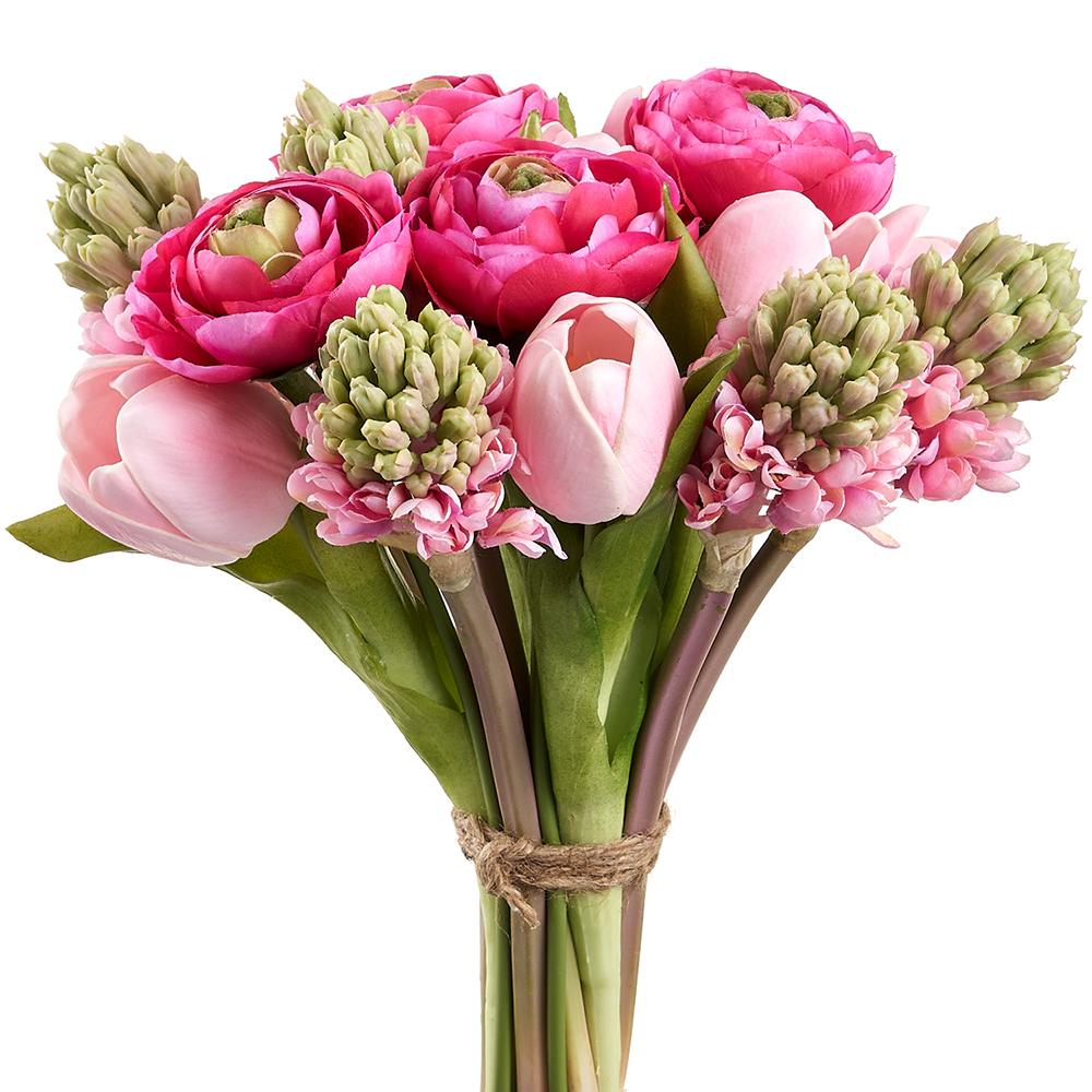 Box of 6 Pink Beauty Ranunculus & Hyacinth Bouquets