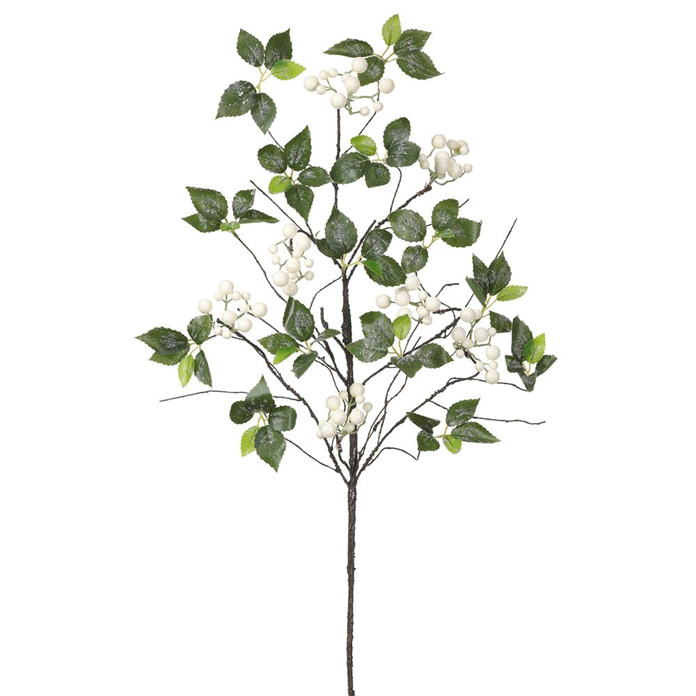 Set of 12 White Snowed Berry Spray