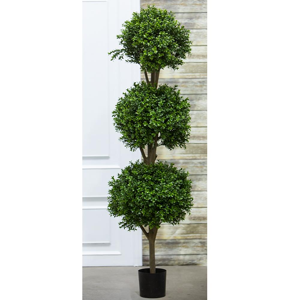 5' Triple Ball-Shaped Boxwood Topiary