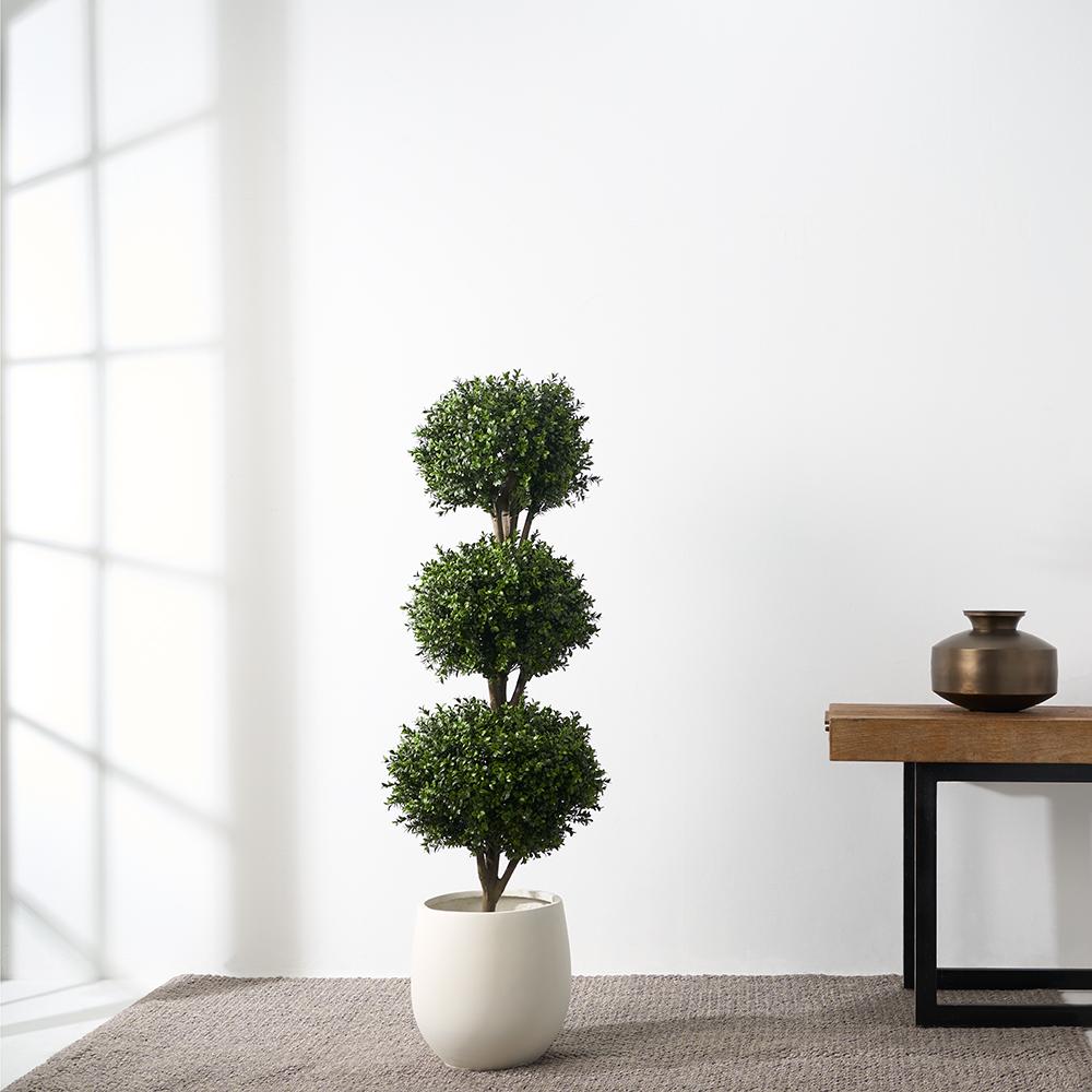 4' Triple Ball-Shaped Boxwood Topiary