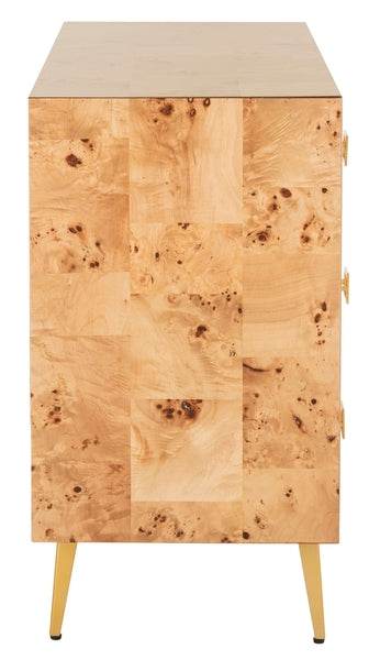 Katia 3 Drawer Chest, CHS6413 | Safavieh - Natural/Gold