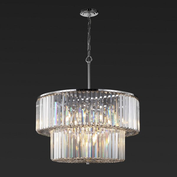 Safavieh Couture Viviann Crystal 2 Tier Chandelier, CTL1054 - Chrome / Clear
