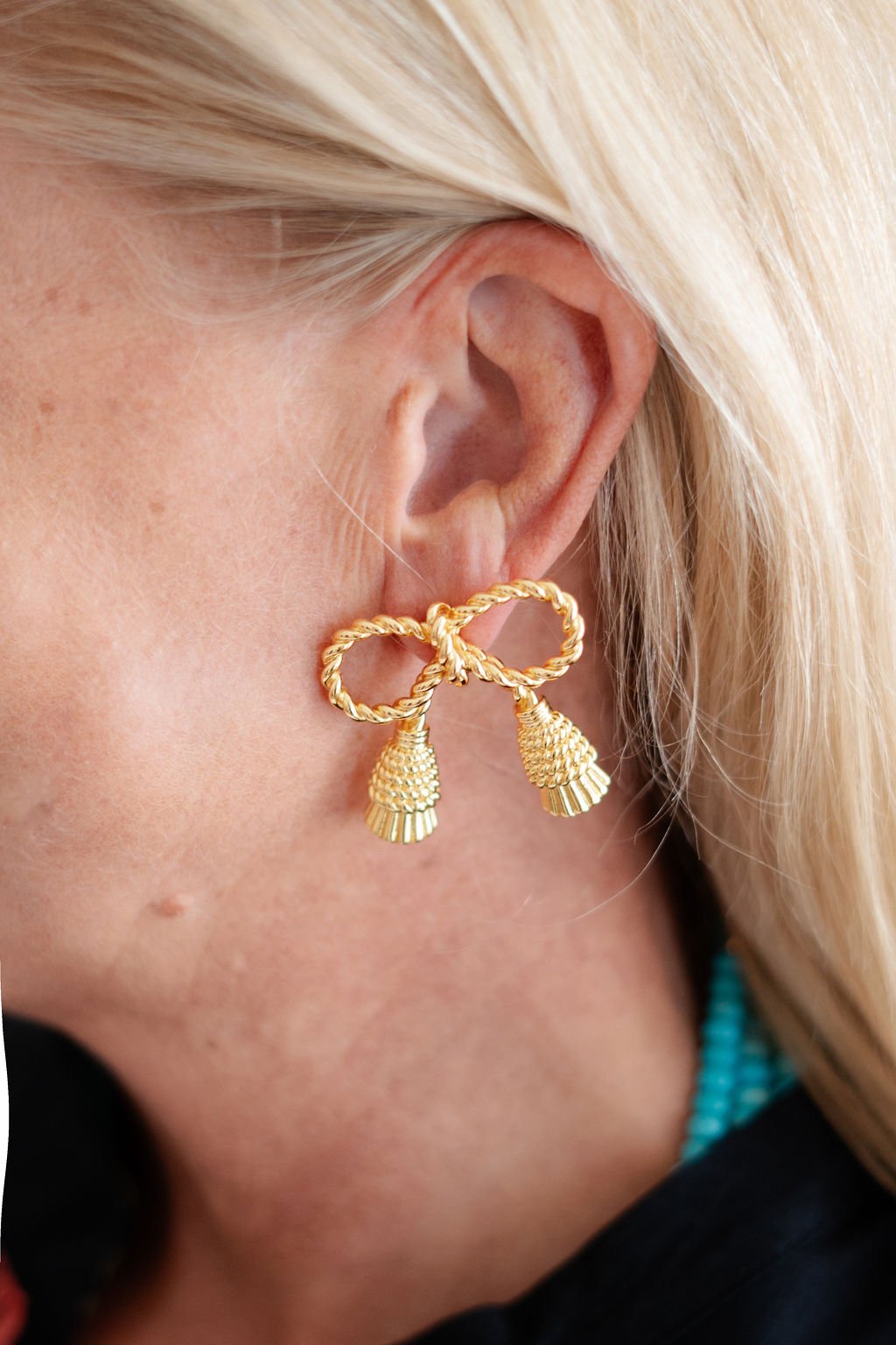 Delaney Tassel Stud Earring - 18k Gold Plated