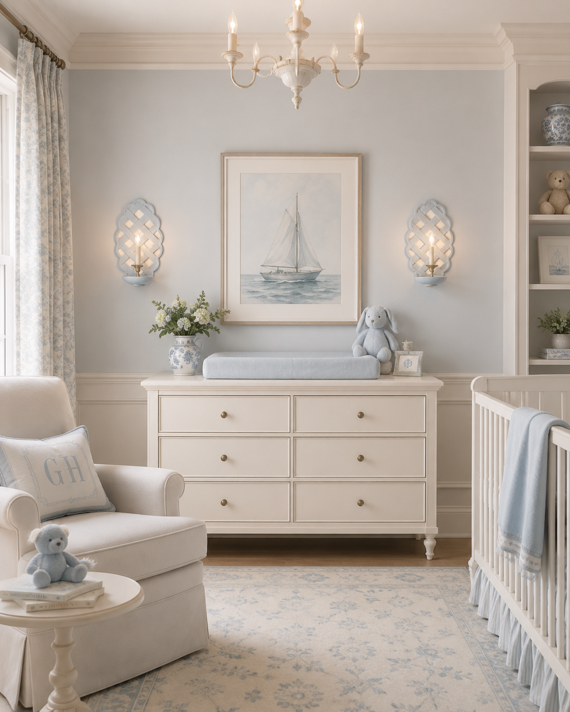 Blue Lattice Sconce