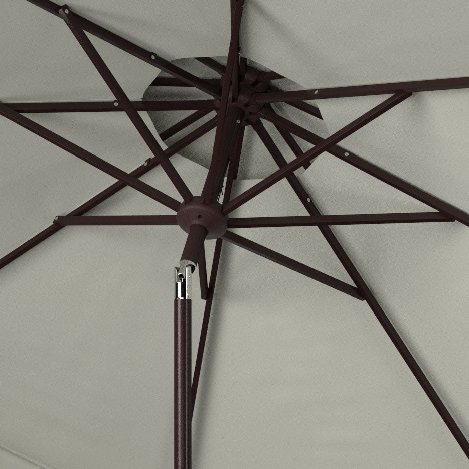 Safavieh Elegant Valance 9Ft Double Top Umbrella , PAT8206 - Beige/White