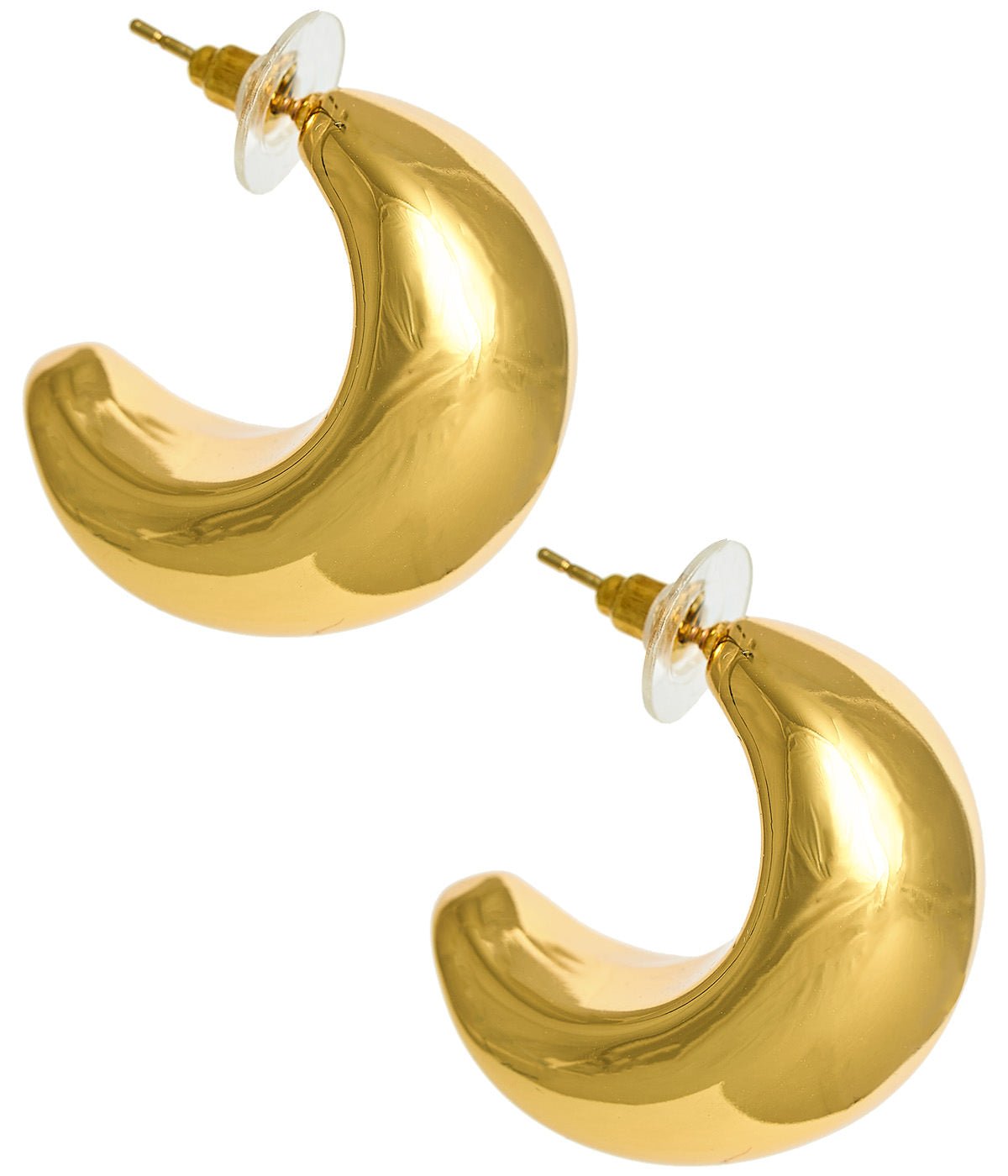 Goldie - Hollow Puffy 18k Gold Plated Hoop Earring - Meeghan Mullin Collection