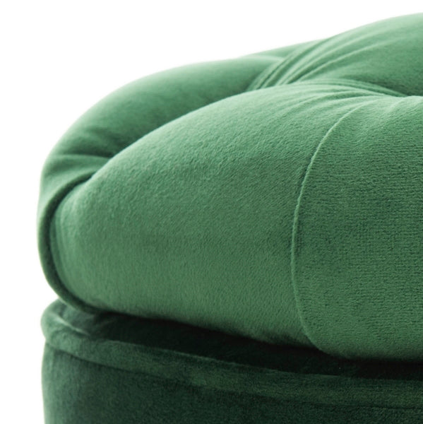 Amelia Tufted Storage Ottoman, HUD8220 | Safavieh - Emerald