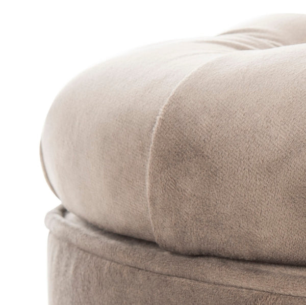 Amelia Tufted Storage Ottoman, HUD8220 | Safavieh - Mushroom