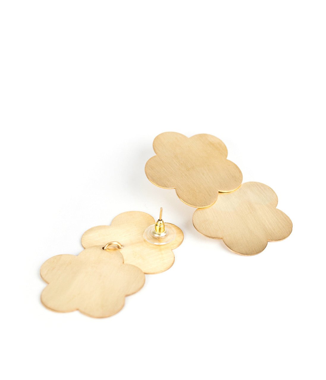 Josie Brushed Floral Earrings - 18k Gold Plated