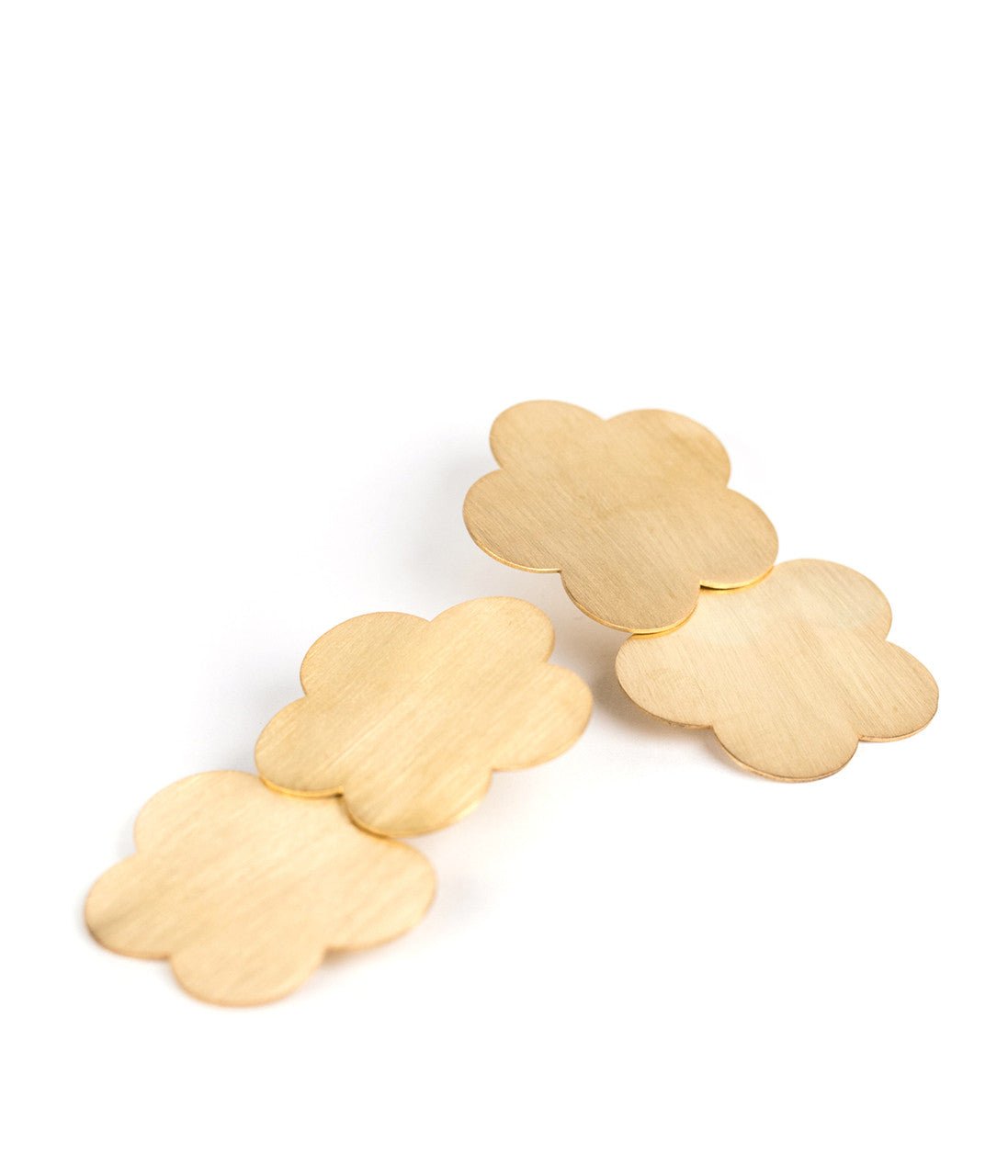 Josie Brushed Floral Earrings - 18k Gold Plated