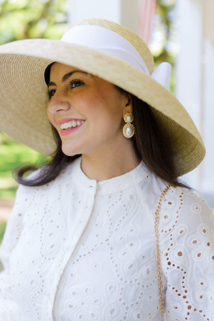 Jackie Pearl & Gold Roped Statement - Earrings - Belle of the Ball