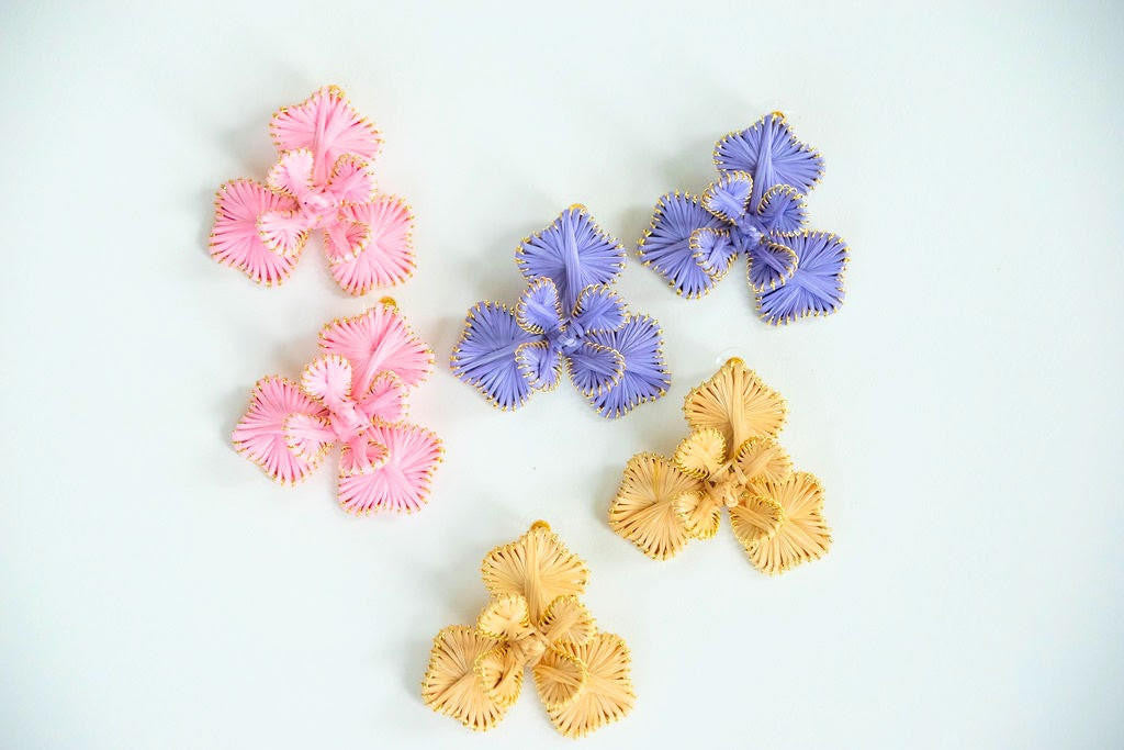 Kaia - Raffia Flower Earring