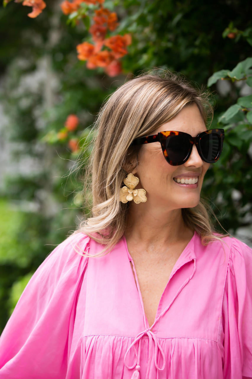 Kaia - Raffia Flower Earring