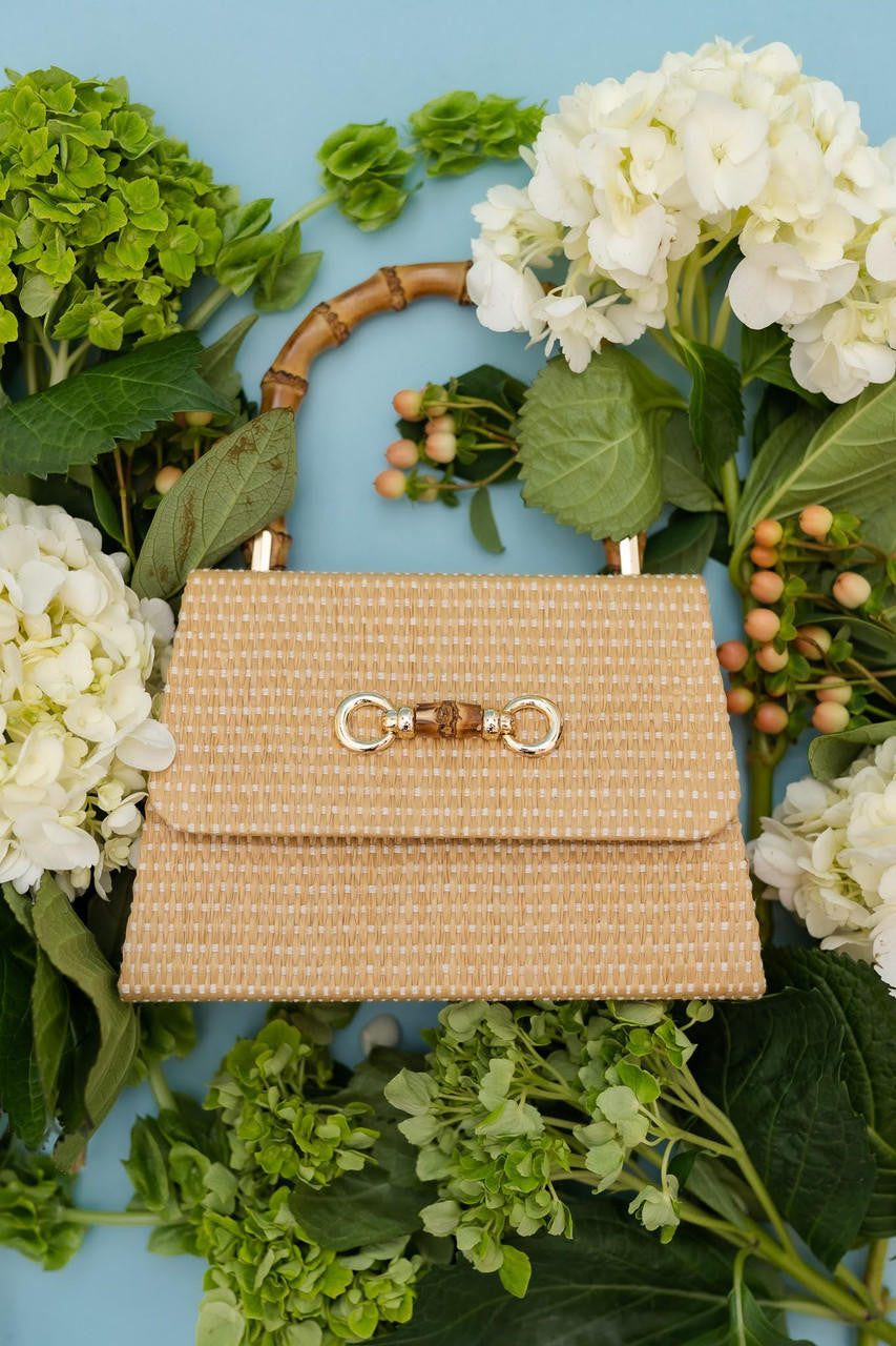 Straw Lulu Bag with Bamboo Handle