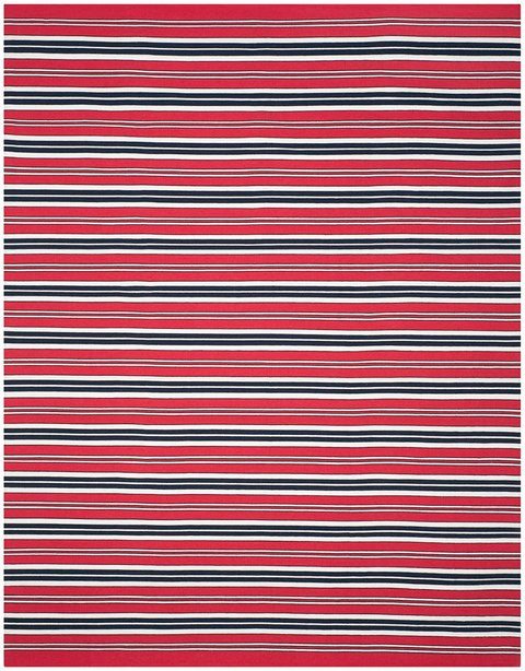 Leopold Stripe Rug | Lauren Ralph Lauren - LRL2462 - Red