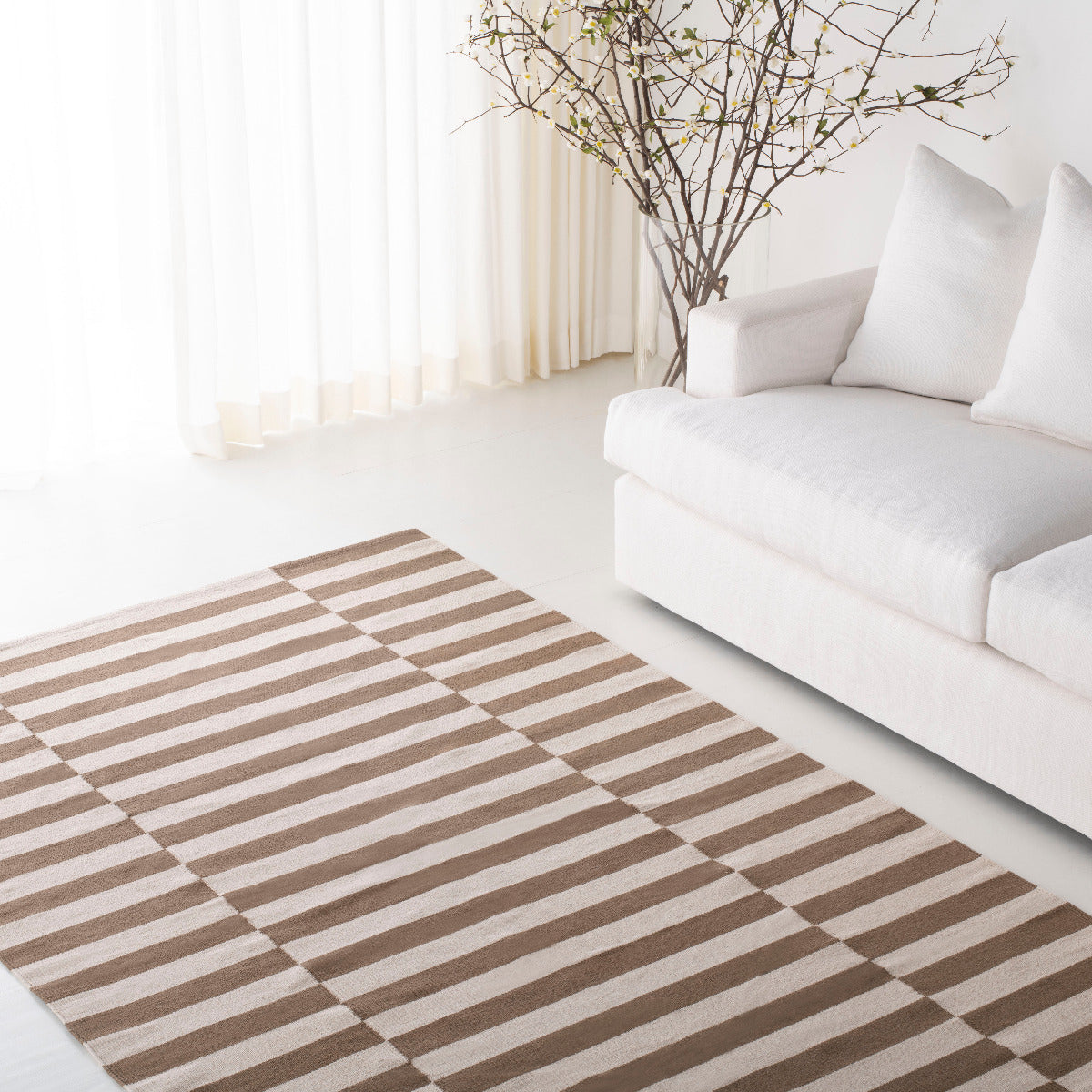 Ludlow Stripe Rug | Lauren Ralph Lauren - LRL7350 - Sepia