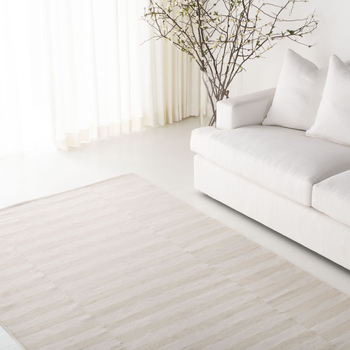 Ludlow Stripe Rug | Lauren Ralph Lauren - LRL7350 - Alabaster