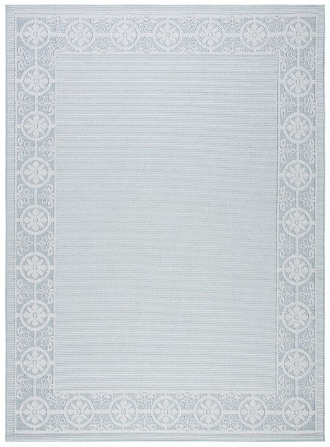 Indoor Outdoor 338 Rug | Martha Stewart - MSRO338 - Aqua / Cream