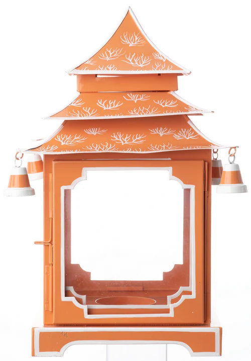 Coral & White Pagoda Lantern