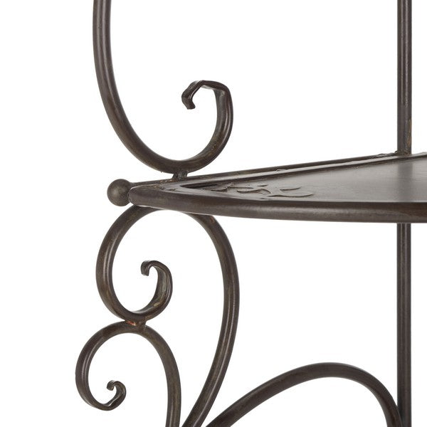 Safavieh Turuca 4 Tier Corner Shelf Unit , PAT5034 - Rustic Brown
