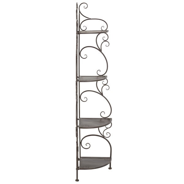 Safavieh Turuca 4 Tier Corner Shelf Unit , PAT5034 - Rustic Brown