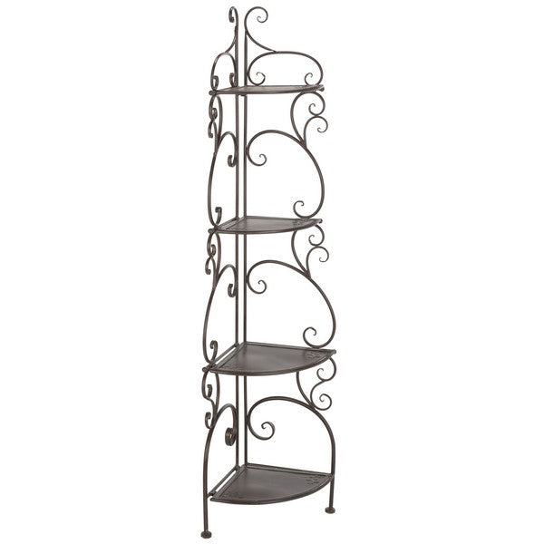 Safavieh Turuca 4 Tier Corner Shelf Unit , PAT5034 - Rustic Brown
