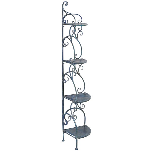 Safavieh Turuca 4 Tier Corner Shelf Unit , PAT5034 - Mossy Blue
