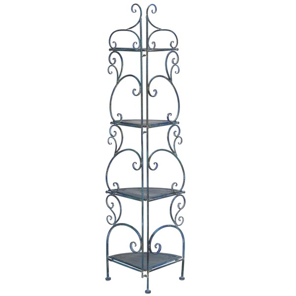 Safavieh Turuca 4 Tier Corner Shelf Unit , PAT5034 - Mossy Blue