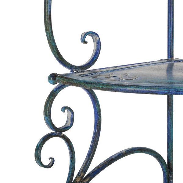 Safavieh Turuca 4 Tier Corner Shelf Unit , PAT5034 - Mossy Blue
