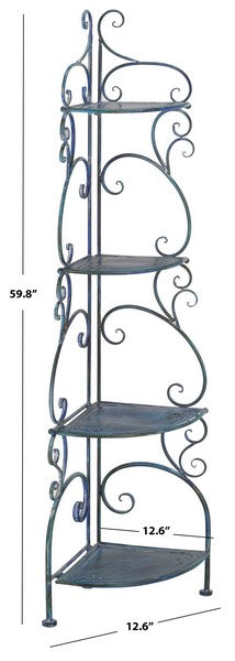 Safavieh Turuca 4 Tier Corner Shelf Unit , PAT5034 - Mossy Blue