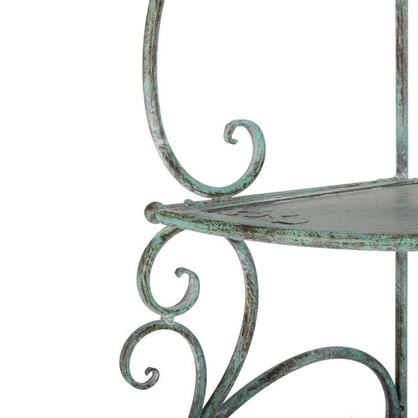 Safavieh Turuca 4 Tier Corner Shelf Unit , PAT5034 - Antique Green