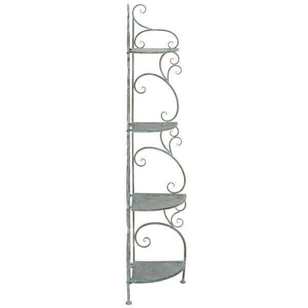 Safavieh Turuca 4 Tier Corner Shelf Unit , PAT5034 - Antique Green