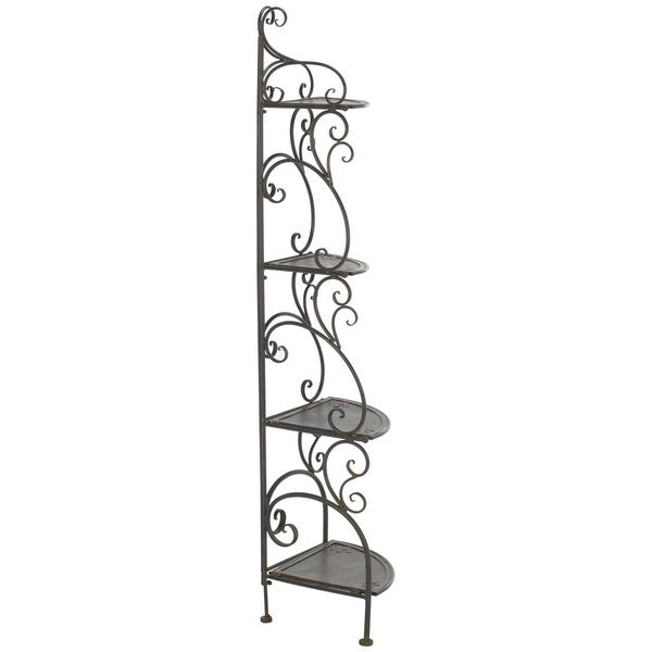 Safavieh Turuca 4 Tier Corner Shelf Unit , PAT5034 - Anitique Black