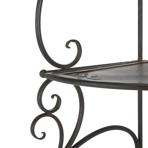 Safavieh Turuca 4 Tier Corner Shelf Unit , PAT5034 - Anitique Black