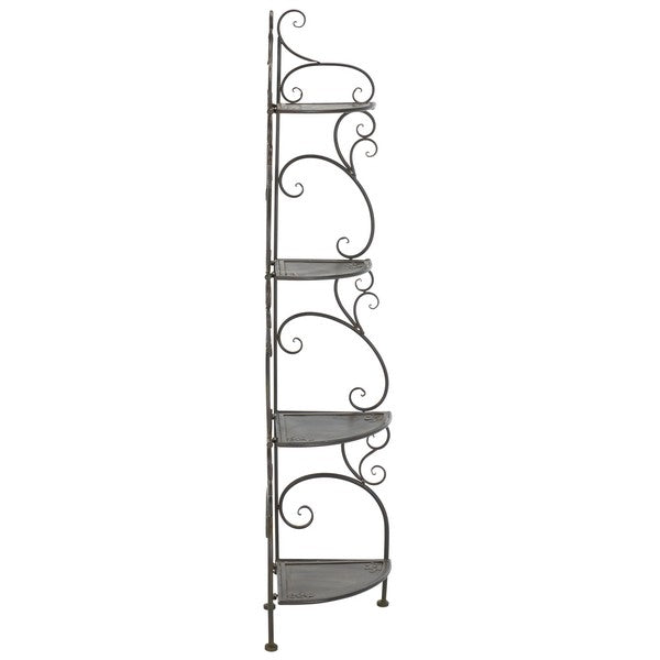 Safavieh Turuca 4 Tier Corner Shelf Unit , PAT5034 - Anitique Black