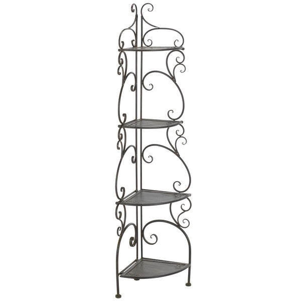 Safavieh Turuca 4 Tier Corner Shelf Unit , PAT5034 - Anitique Black