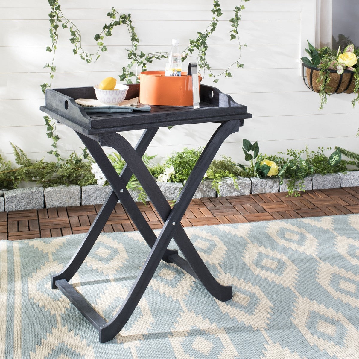 Safavieh Covina Tray Table , PAT6716 - Dark Slate Grey