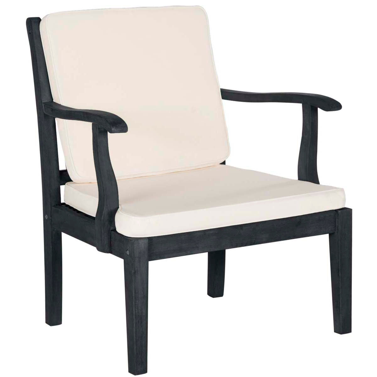 Safavieh Del Mar 4 Pc Outdoor Set , PAT6717 - Dark Slate Grey/Beige
