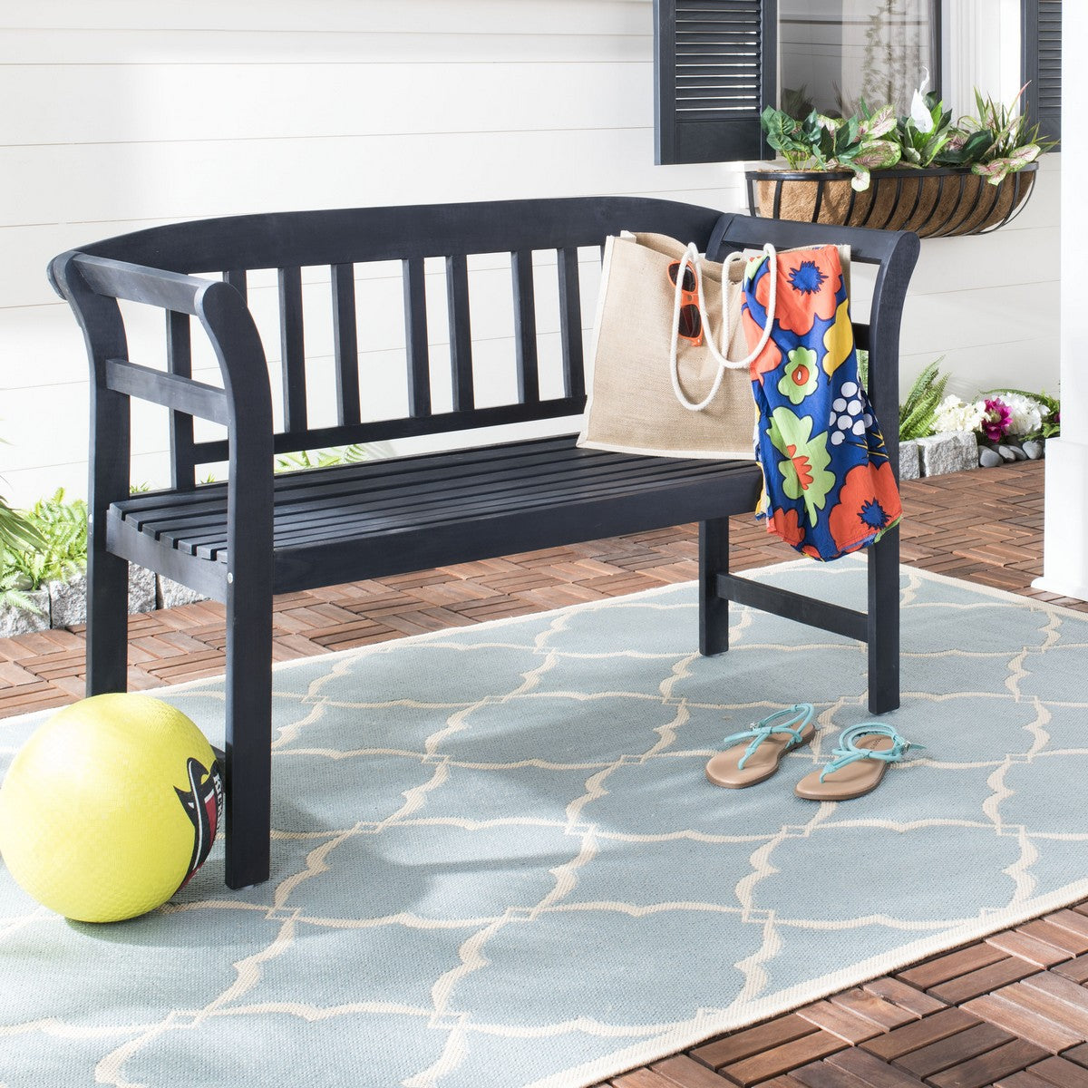 Safavieh Porterville 2 Seat Bench , PAT6742 - Dark Slate Grey