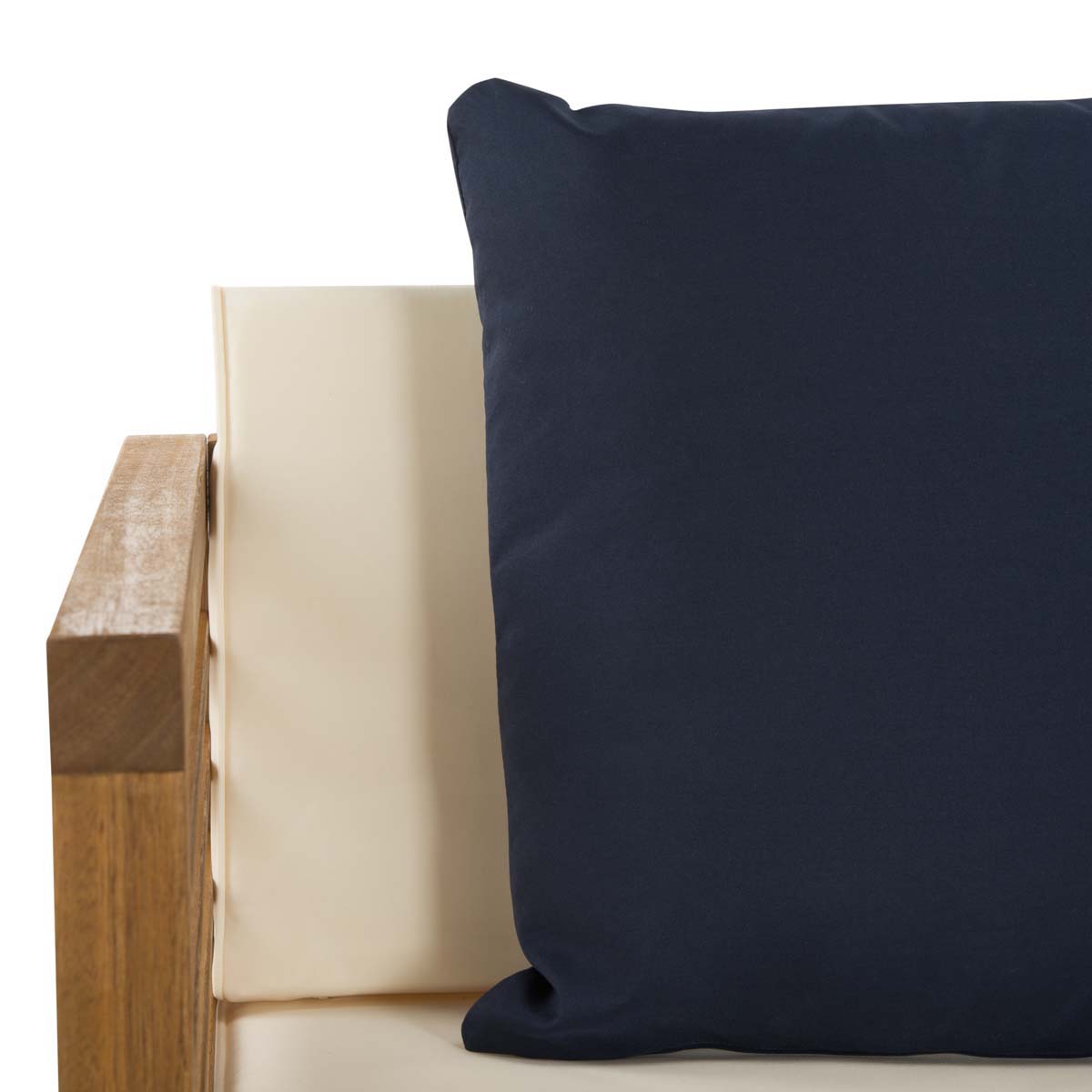 Safavieh Alda 4 Pc Outdoor Set With Accent Pillows , PAT7033 - Natural/Beige/Navy