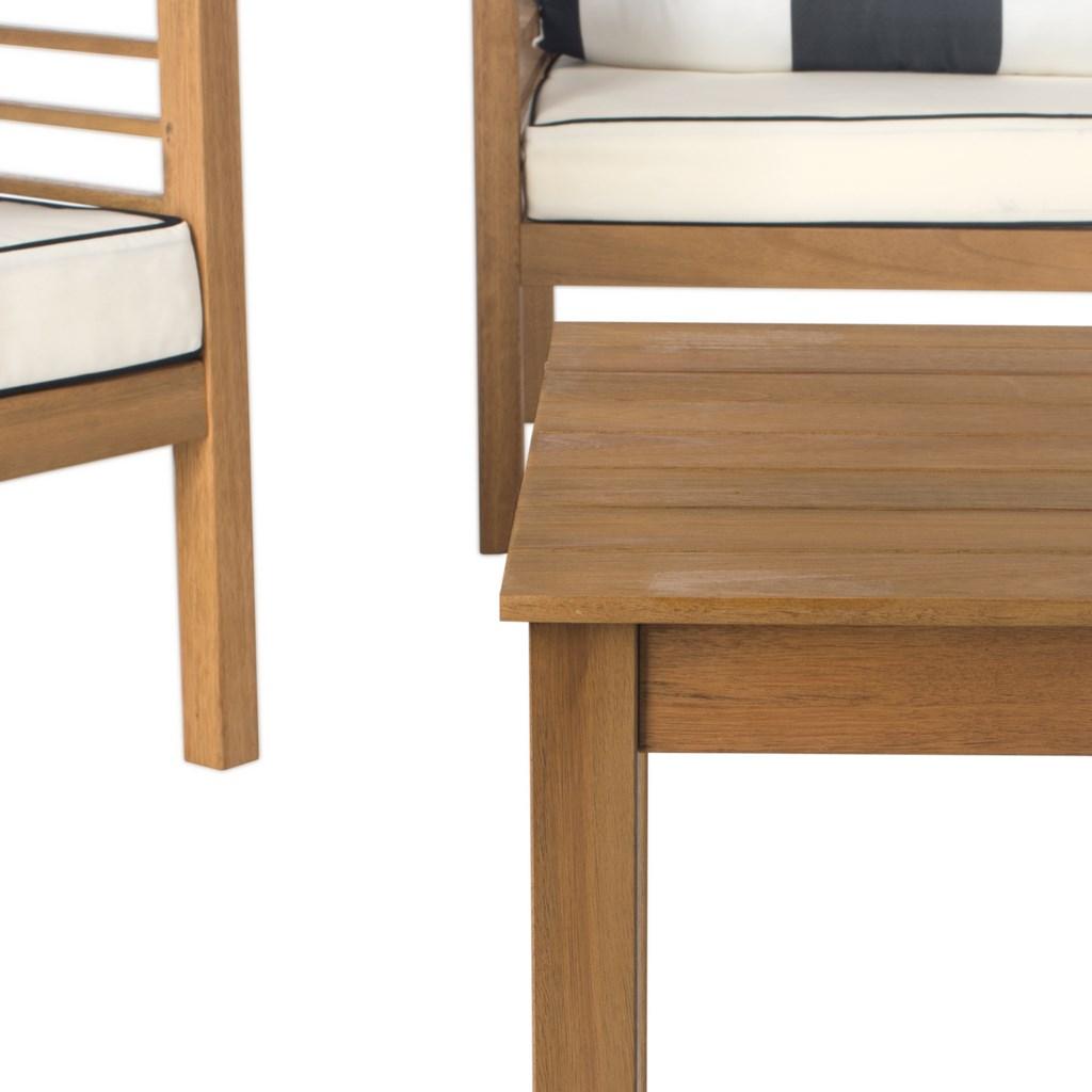 Safavieh Alda 4 Pc Outdoor Set With Accent Pillows , PAT7033 - Natural/Black/White
