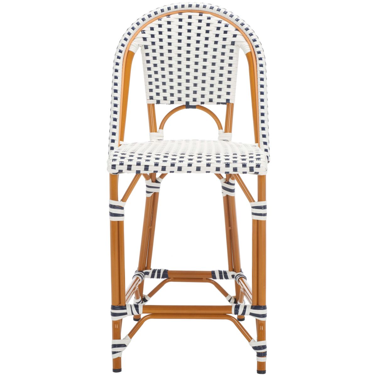 California Counter Stool | Safavieh - PAT7532 - White / Navy