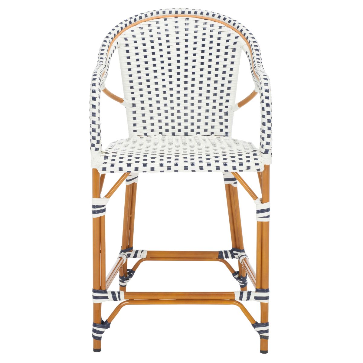 California Counter Stool W / Arms, PAT7533 - White / Navy